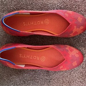 Rothy's Women's Red and Orange Patterned Flats Sz 7